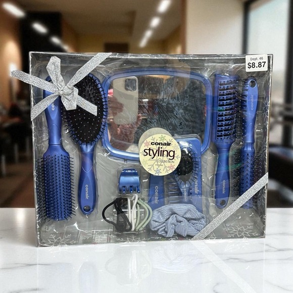 NEW Conair Styling Collection 19 Pc Gift Set Blue Hair Brush Accessories VTG NOS - Picture 1 of 7